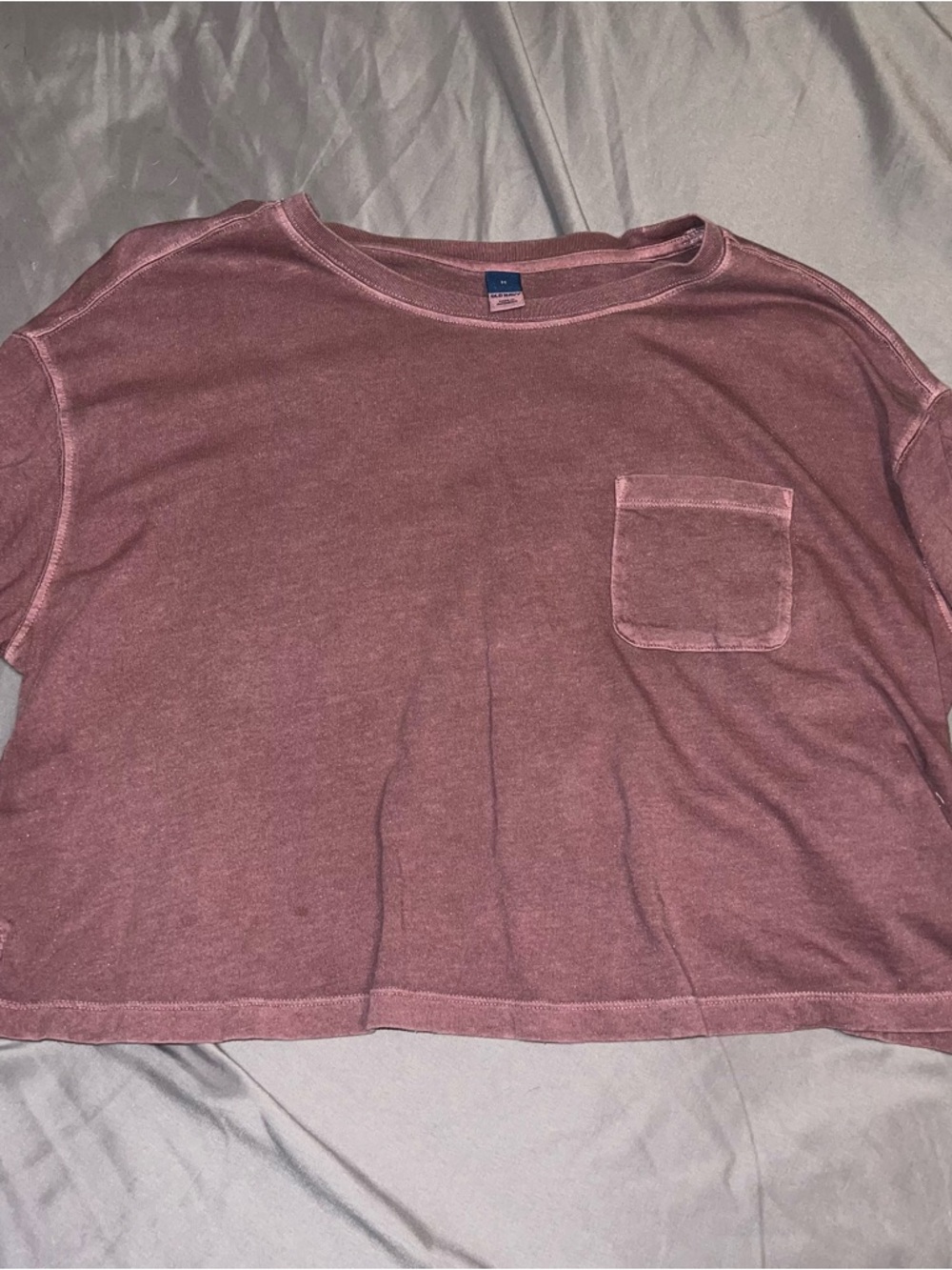 Old Navy Mauve/Pink Crop Top with Chest Pocket